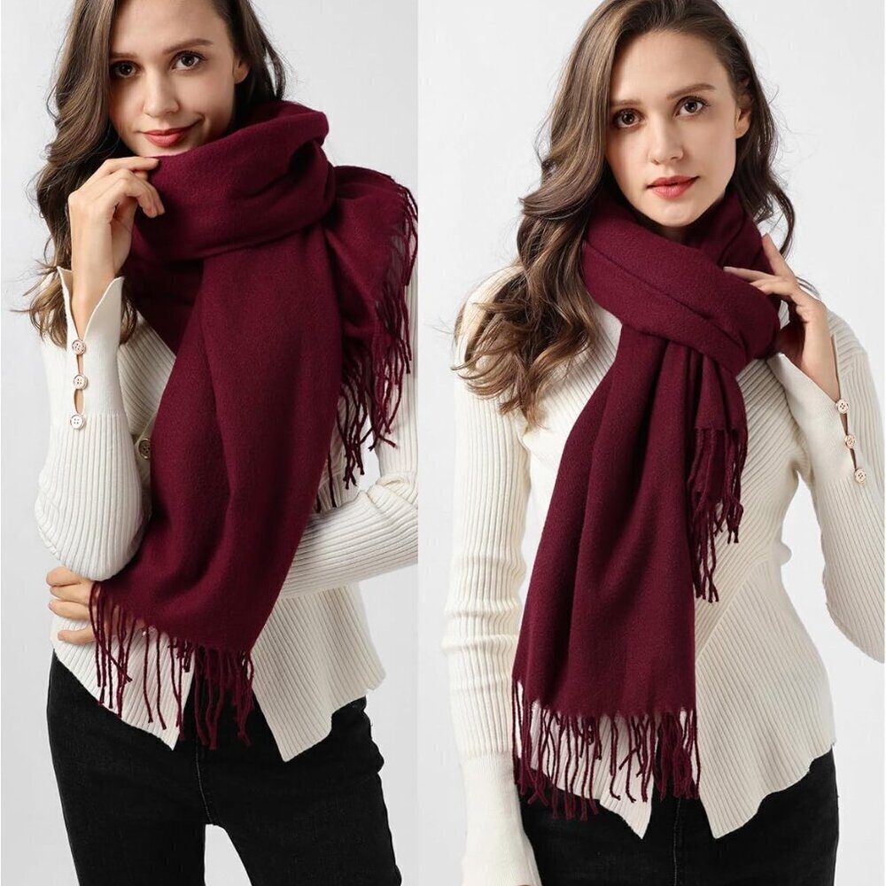 Women’s Cashmere-Like Acrylic Scarf Large Warm Wrap Shawl for Winter - Picture 4 of 7
